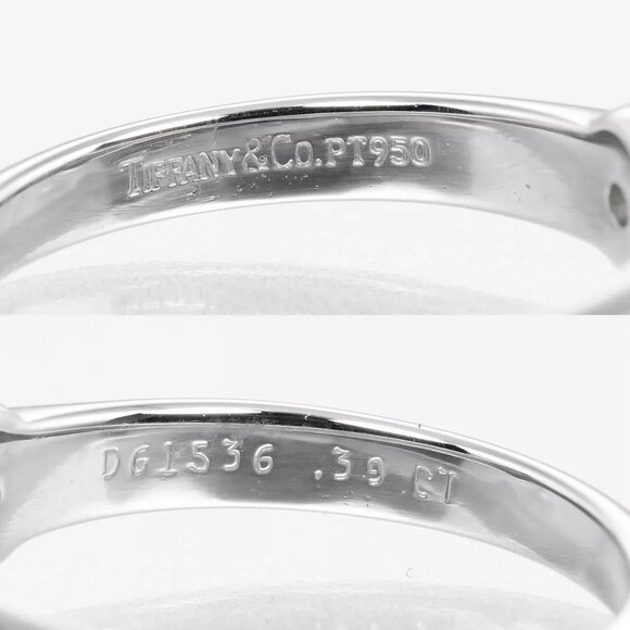 TIFFANY&Co. Solitaire Ring 0.39ct VS1/E/GOOG Pt950Platinum/diamond #3.9(US... - Picture 8 of 10